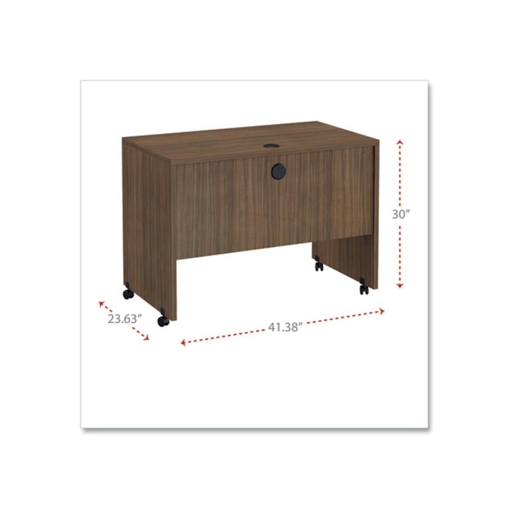 Alera Valencia Series Mobile Workstation Desk, 41.38" x 23.63" x 30", Modern Walnut. Picture 2
