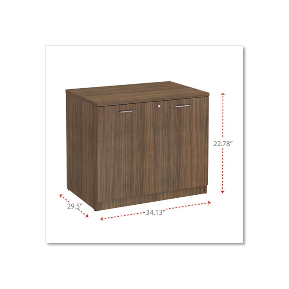 Alera Valencia Series Storage Cabinet, 34.3w x 22.78d x 29.5h, Modern Walnut. Picture 2