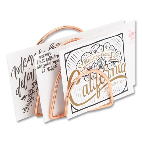 Letter-Size Desktop Fashion Filing Set, Rose Gold, (1) Rack, (3) Hanging Folders, (3) File Folders, (2) Trays,(1) Mail Sorter. Picture 8
