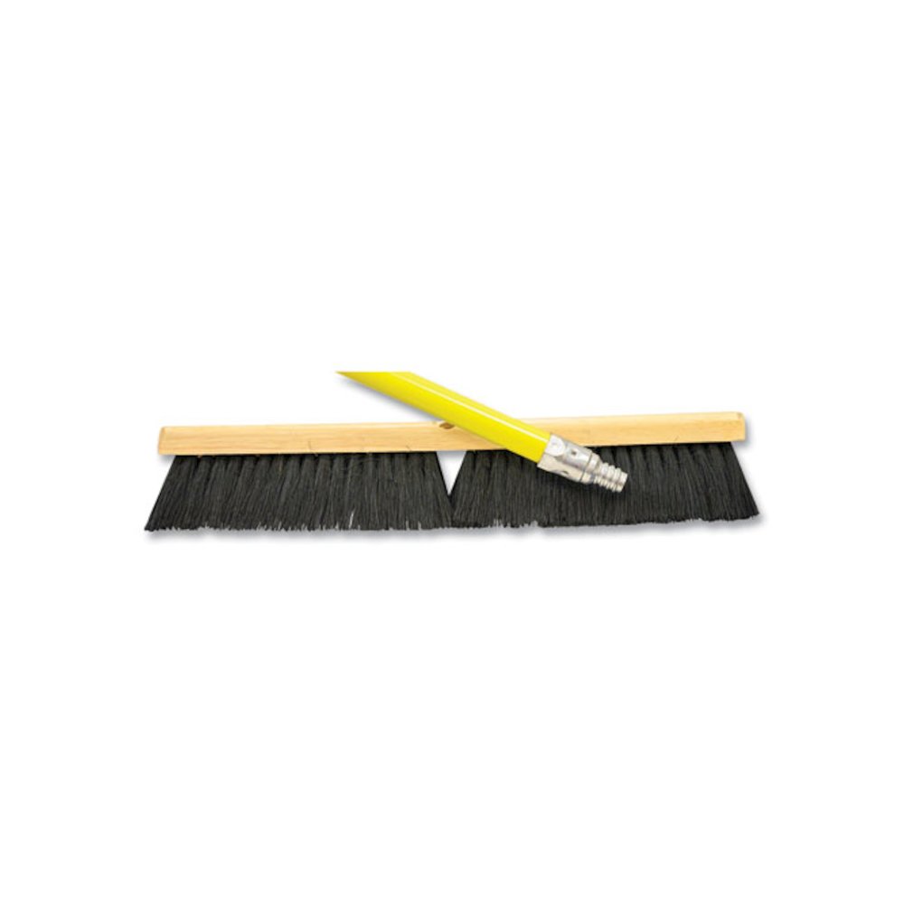 Tampico Push Broom Kit, 18 x 64, Tampico Bristles, Metal Handle, Yellow/Black. Picture 1