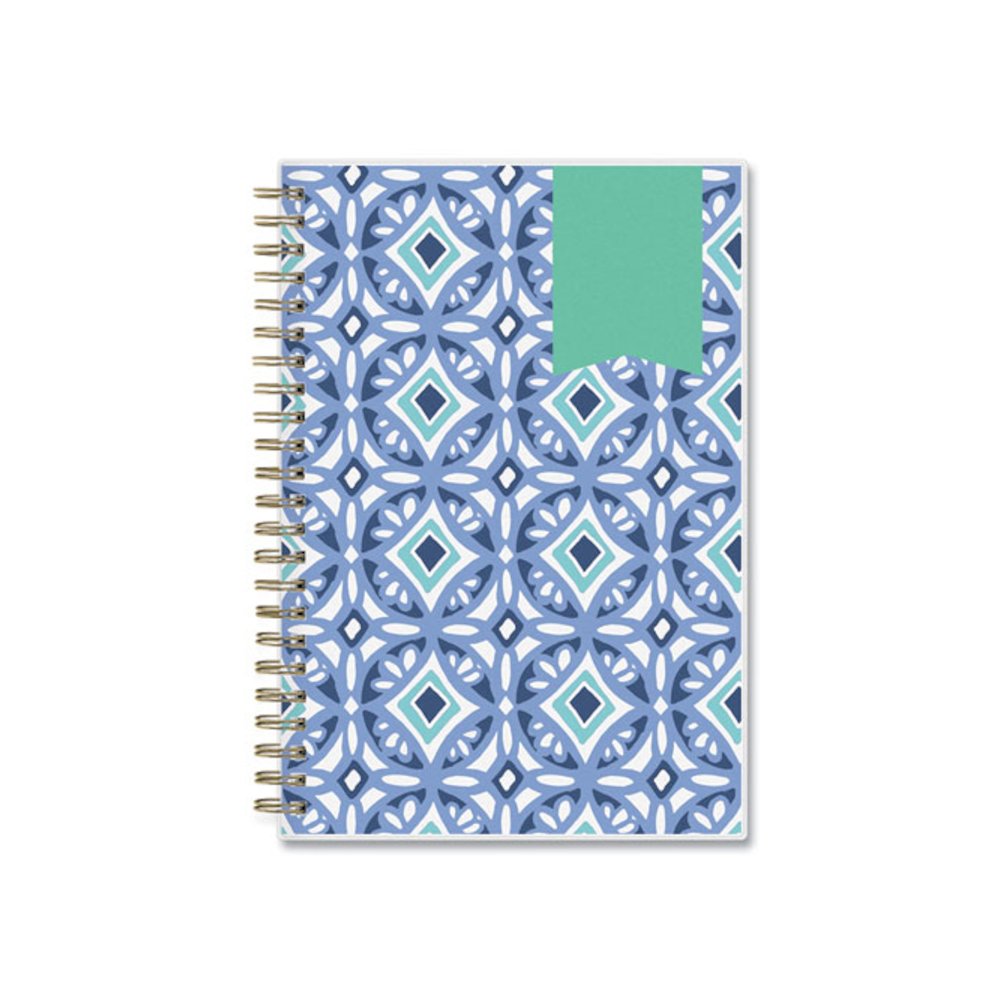 Day Designer Tile Weekly/Monthly Planner, Geometric Artwork, 8 x 5, Blue/White Cover, 12-Month (Jan to Dec): 2026. Picture 2