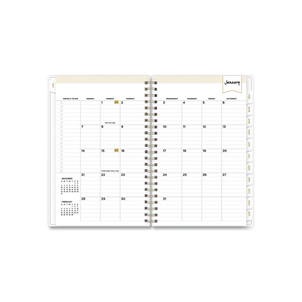 Day Designer Tile Weekly/Monthly Planner, Geometric Artwork, 8 x 5, Blue/White Cover, 12-Month (Jan to Dec): 2026. Picture 4