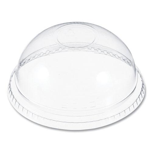 Plastic Dome Lid, No-Hole, Fits 9 oz to 22 oz Hot Cups, Clear, 100/Sleeve, 10 Sleeves/Carton. Picture 1