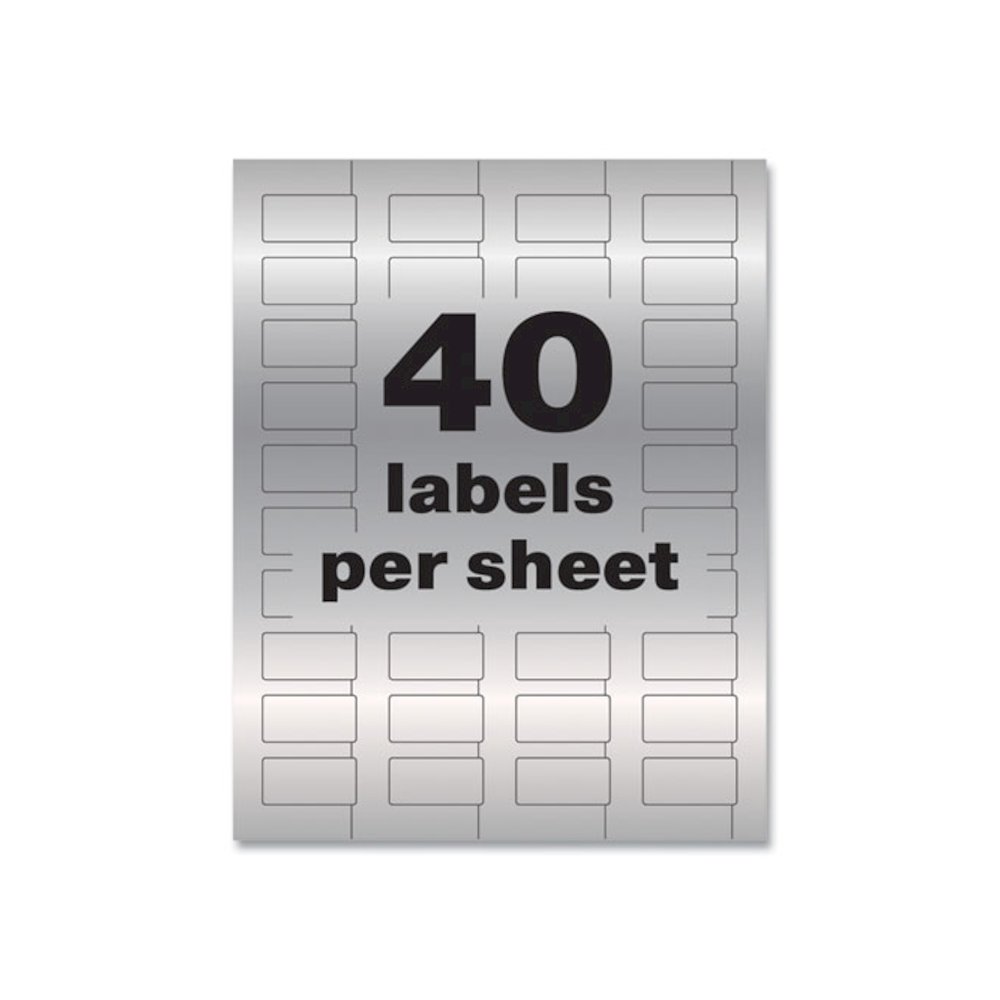 PermaTrack Metallic Asset Tag Labels, Laser Printers, 0.75 x 1.5, Metallic Silver, 40/Sheet, 8 Sheets/Pack. Picture 6