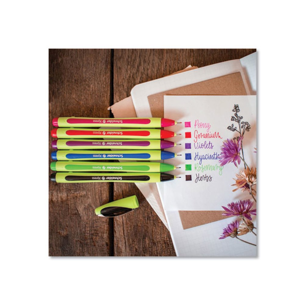 Xpress Fineliner Porous Point Pen, Stick, Fine 0.8 mm, Assorted Ink and Barrel Colors, 6/Pack. Picture 5
