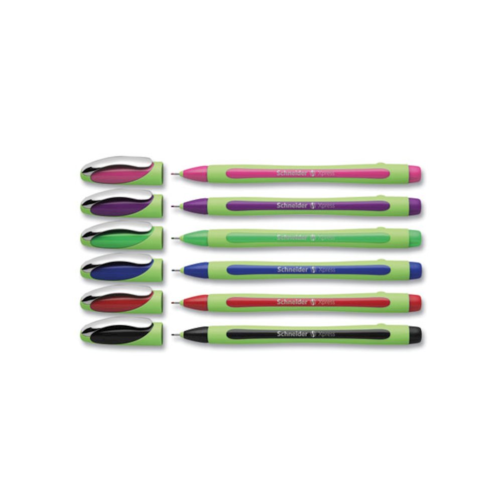 Xpress Fineliner Porous Point Pen, Stick, Fine 0.8 mm, Assorted Ink and Barrel Colors, 6/Pack. Picture 2