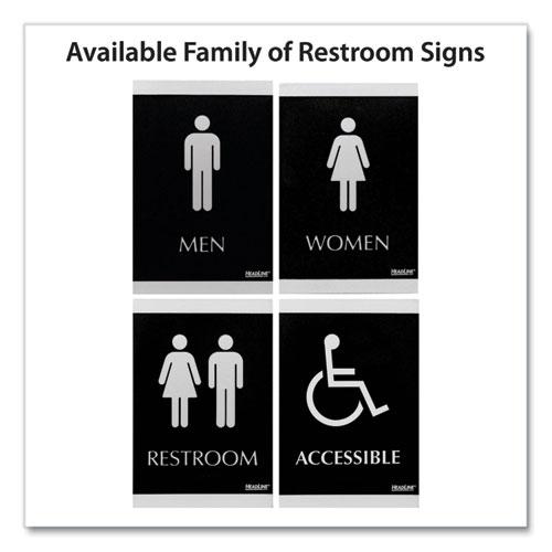 Century Series Office Sign, Men; Women, 6 x 9, Black/Silver. Picture 4