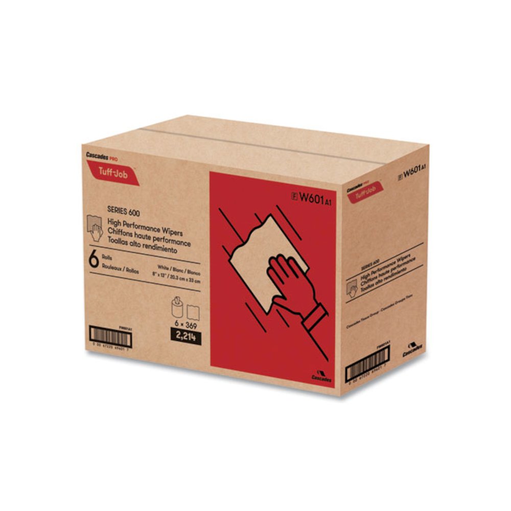 Tuff-Job Spunlace Towels, Centerpull Roll, 8 x 13, White, 369 Sheets/Roll, 6/Carton. Picture 2