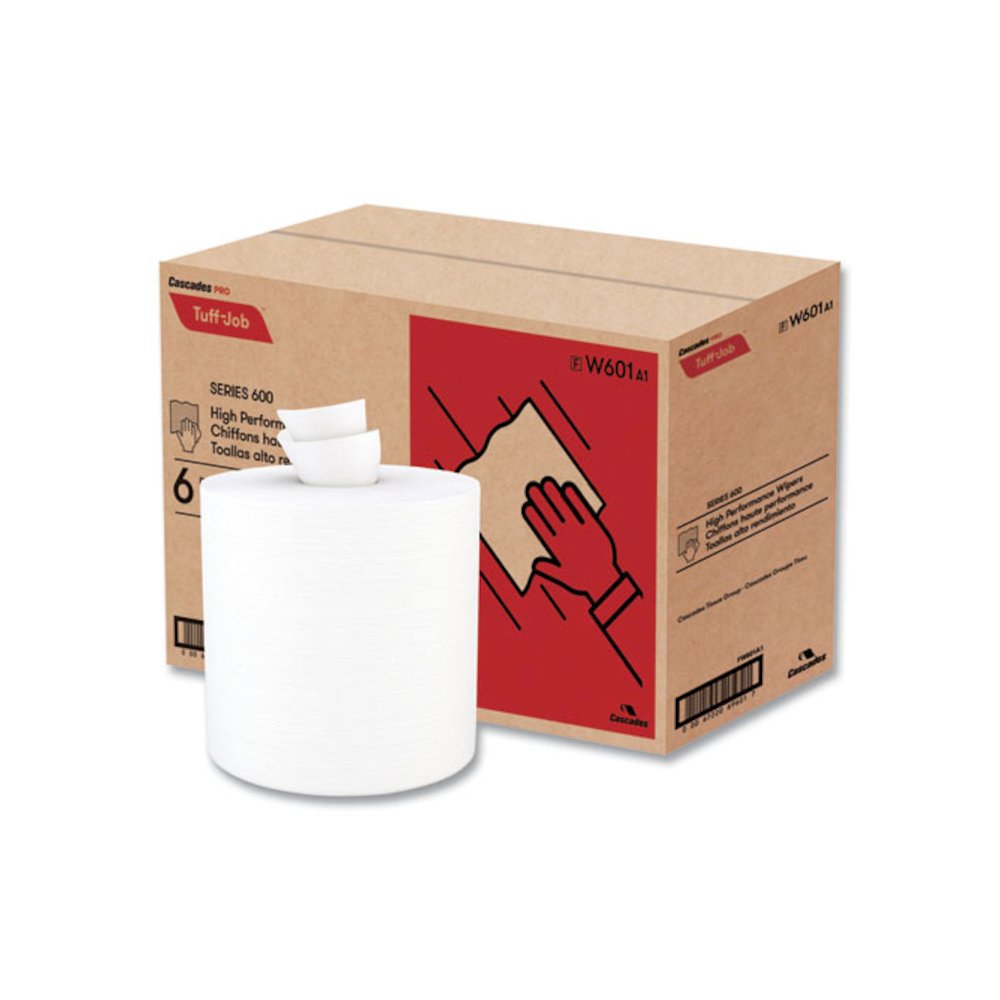 Tuff-Job Spunlace Towels, Centerpull Roll, 8 x 13, White, 369 Sheets/Roll, 6/Carton. Picture 3