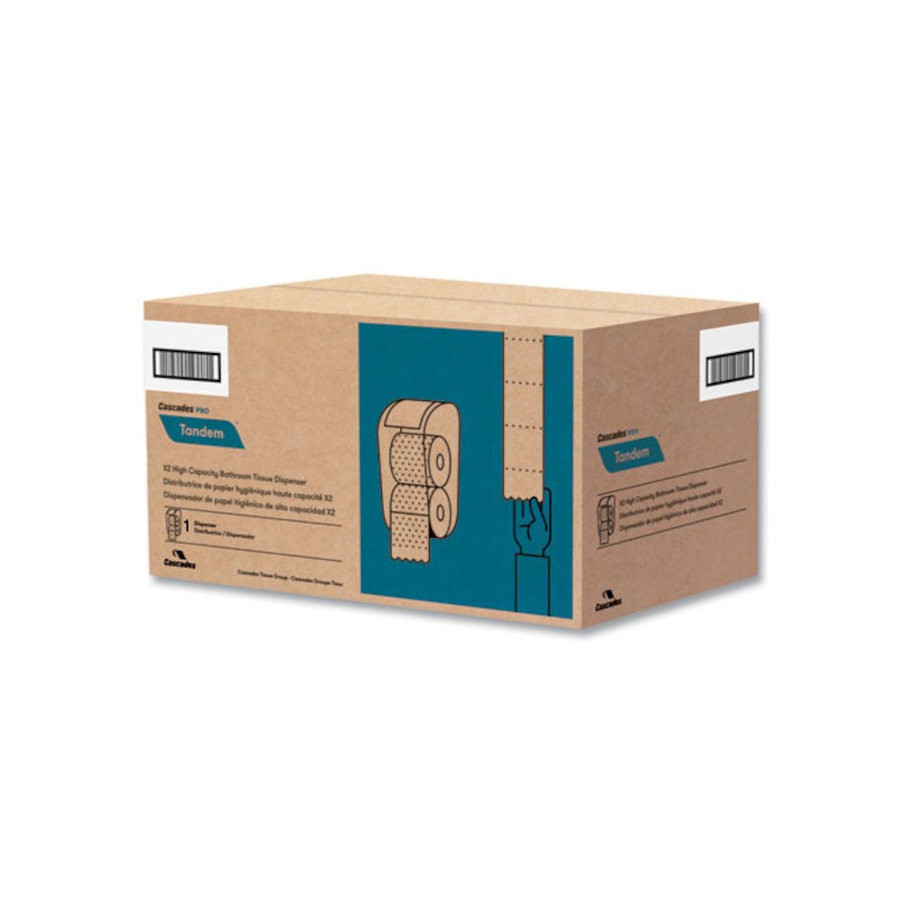 Tandem High Capacity Bath Tissue Dispenser, 6.9 x 6.9 x 12.3, White. Picture 2