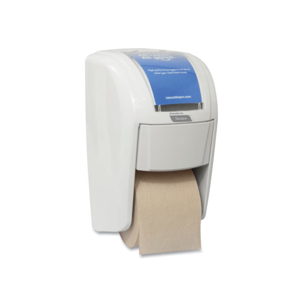 Tandem High Capacity Bath Tissue Dispenser, 6.9 x 6.9 x 12.3, White. Picture 4