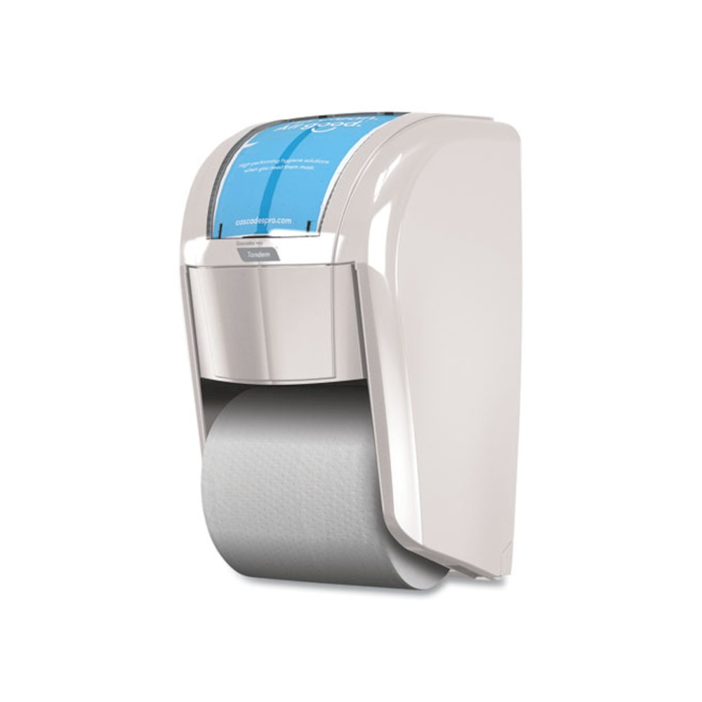 Tandem High Capacity Bath Tissue Dispenser, 6.9 x 6.9 x 12.3, White. Picture 3