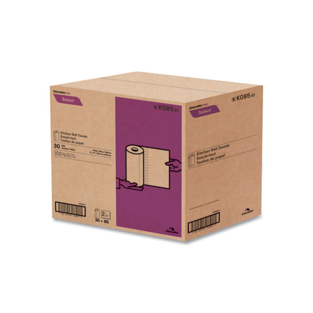 Select Kitchen Roll Towels, 2-Ply, 8 x 11, 85/Roll, 30/Carton. Picture 2