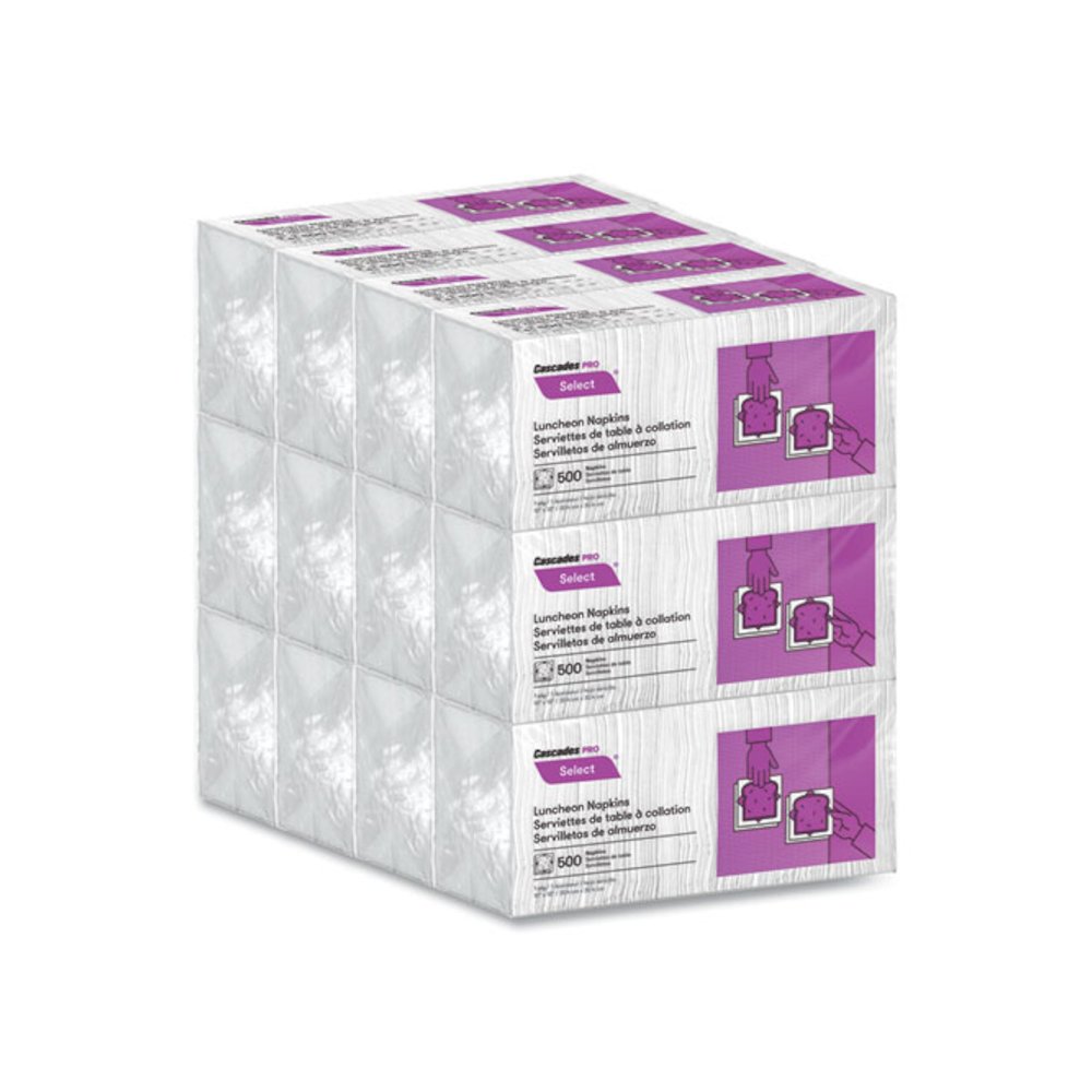 Select Single Serve Luncheon Napkins, 1-Ply, 12 x 12, White, 500/Pack, 6,000/Carton. Picture 4