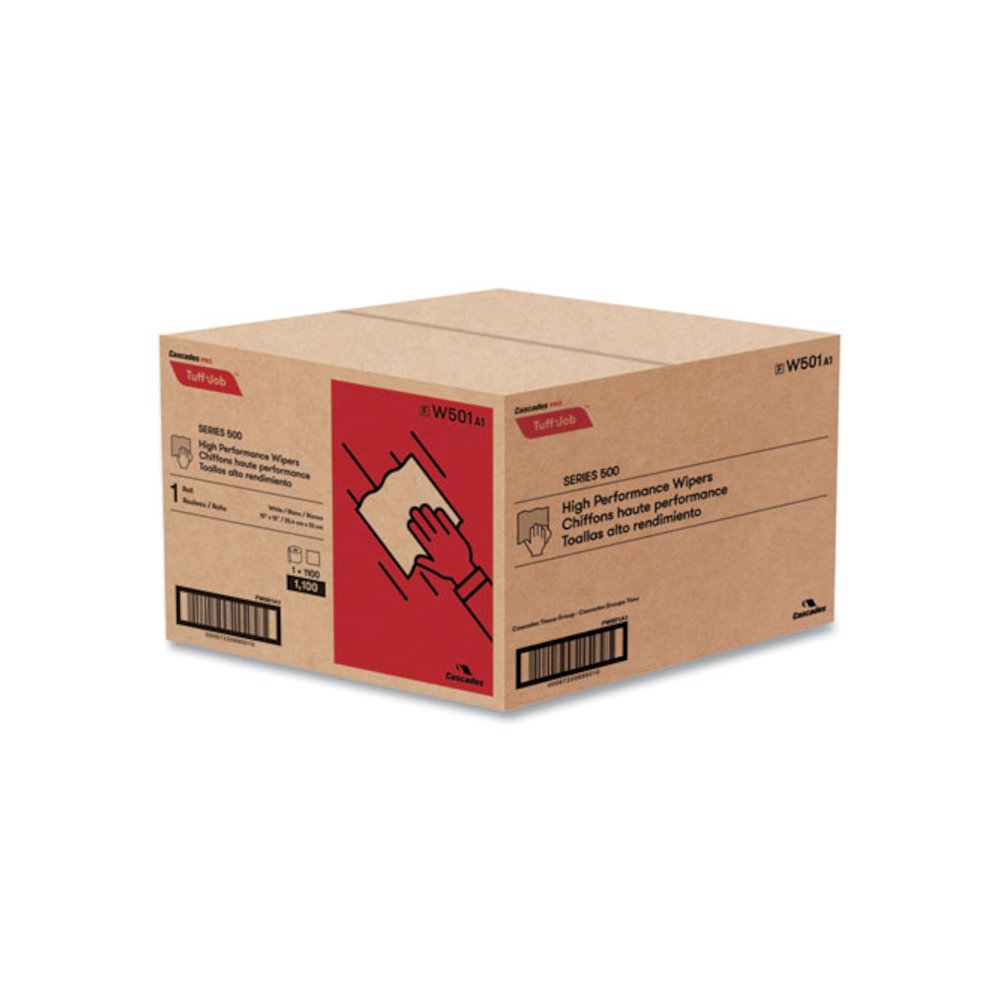 Tuff-Job S500 High Performance Wipers, 10 x 13, White, 1,100/Roll. Picture 3