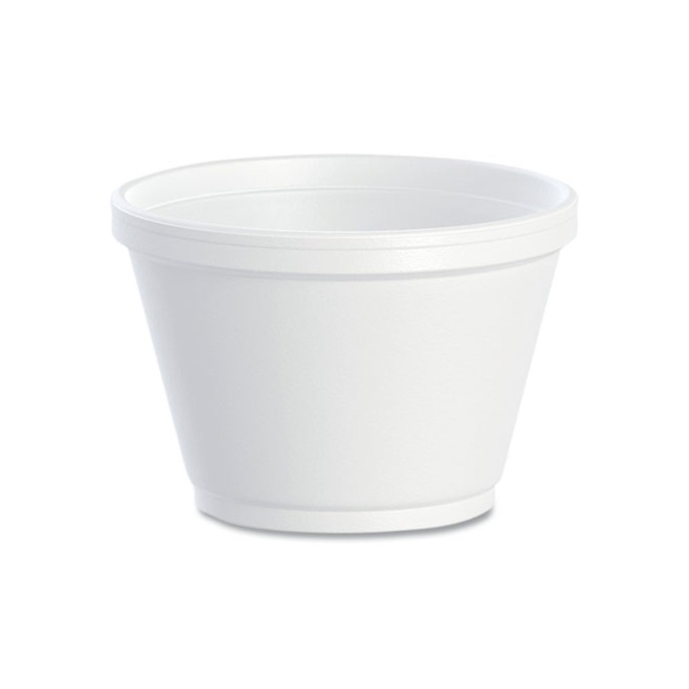 Foam Containers, 6 oz, White, 50/Bag, 20 Bags/Carton. Picture 1