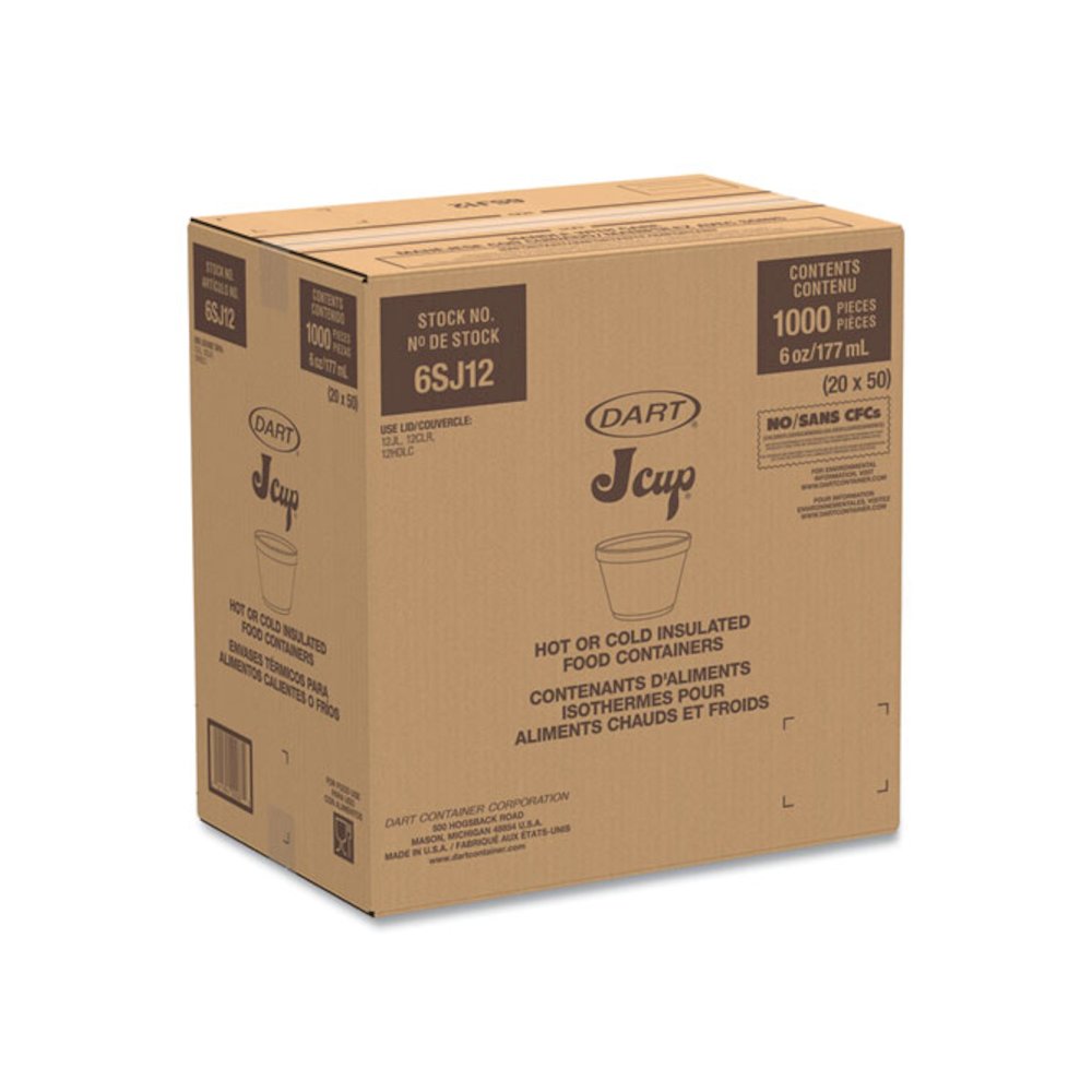 Foam Containers, 6 oz, White, 50/Bag, 20 Bags/Carton. Picture 2