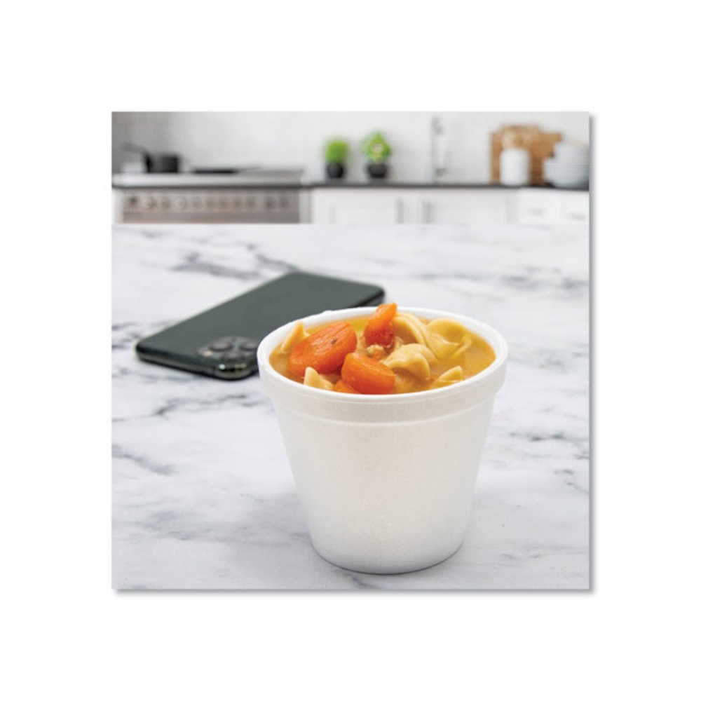 Foam Containers, 6 oz, White, 50/Bag, 20 Bags/Carton. Picture 4