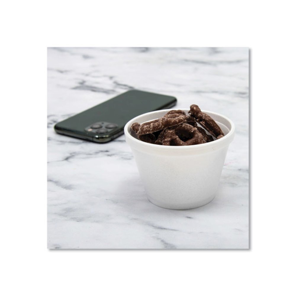 Foam Containers, 6 oz, White, 50/Bag, 20 Bags/Carton. Picture 6