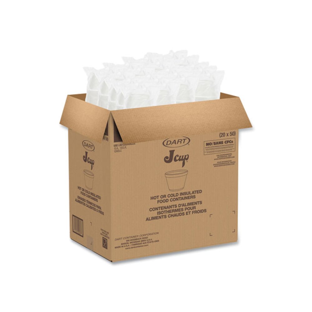 Foam Containers, 6 oz, White, 50/Bag, 20 Bags/Carton. Picture 7