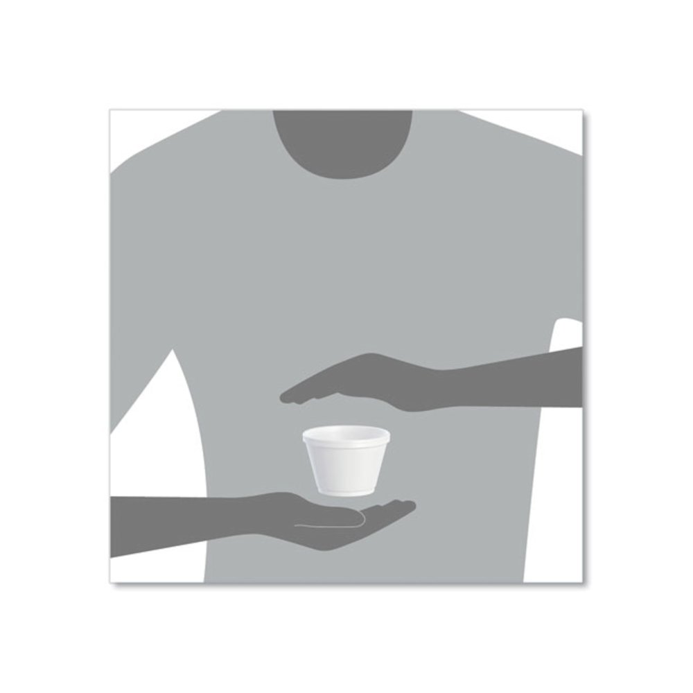 Foam Containers, 6 oz, White, 50/Bag, 20 Bags/Carton. Picture 8