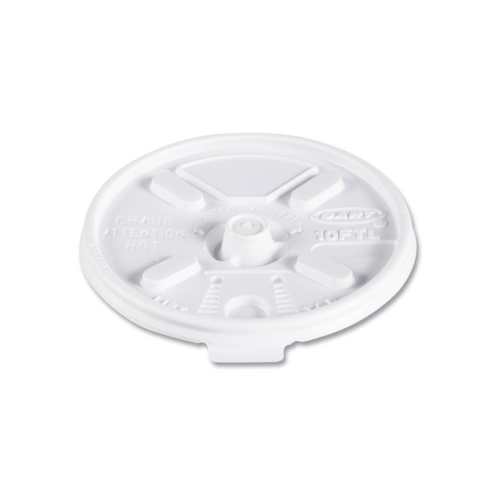 Lift n' Lock Plastic Hot Cup Lids, Fits 10 oz Hot Cups, White, 1,000/Carton. Picture 1