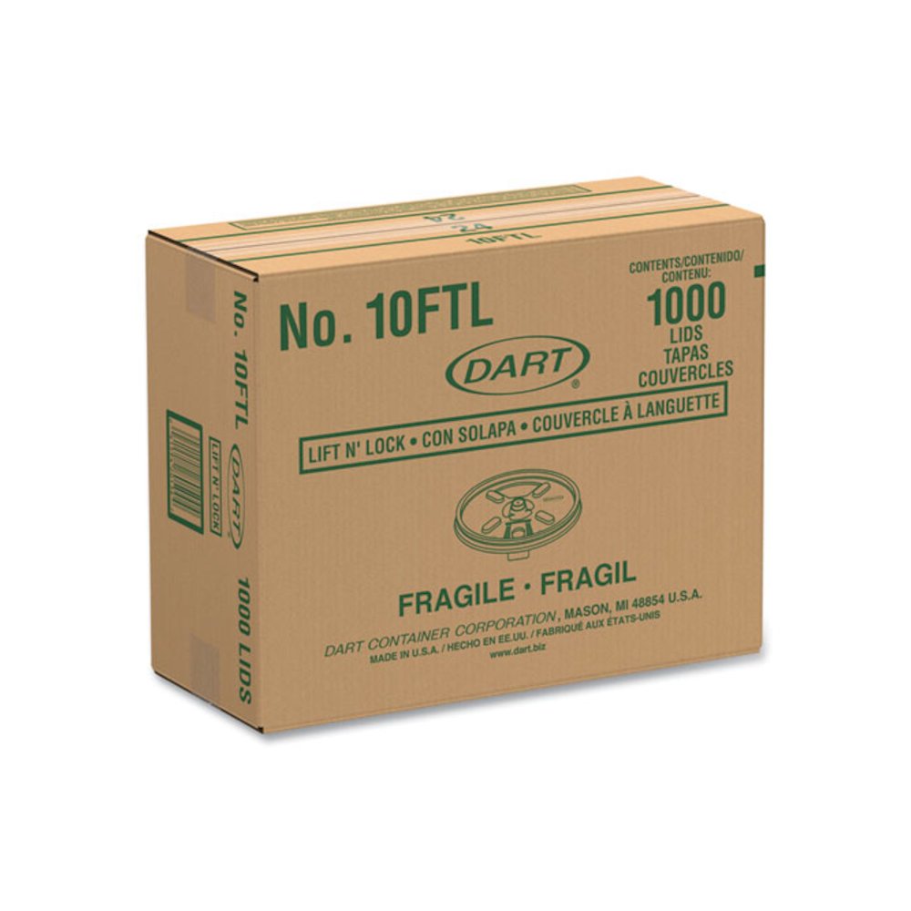 Lift n' Lock Plastic Hot Cup Lids, Fits 10 oz Hot Cups, White, 1,000/Carton. Picture 2