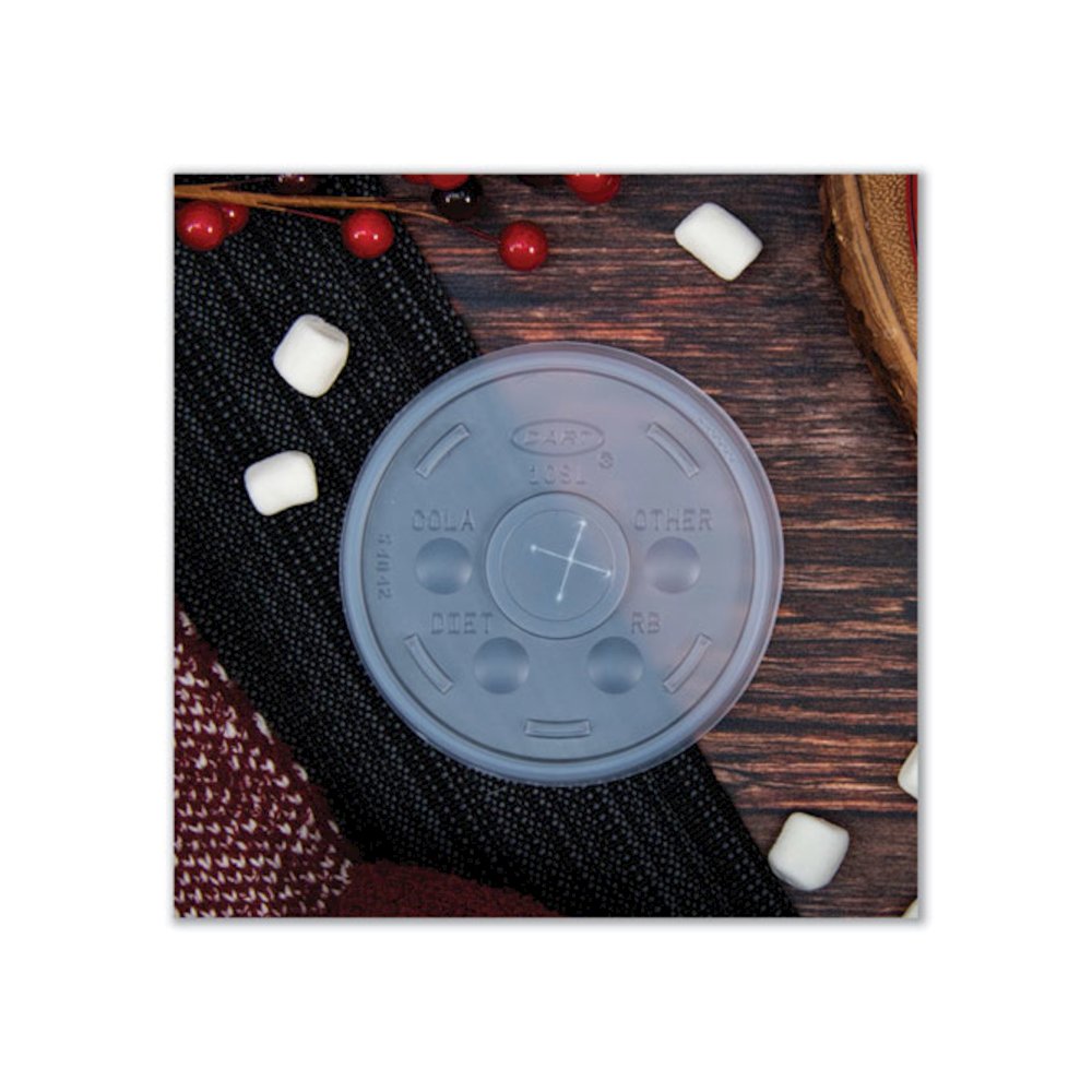 Plastic Cold Cup Lids, Fits 10 oz Cold Cups, Translucent, 100/Pack, 10 Packs/Carton. Picture 7