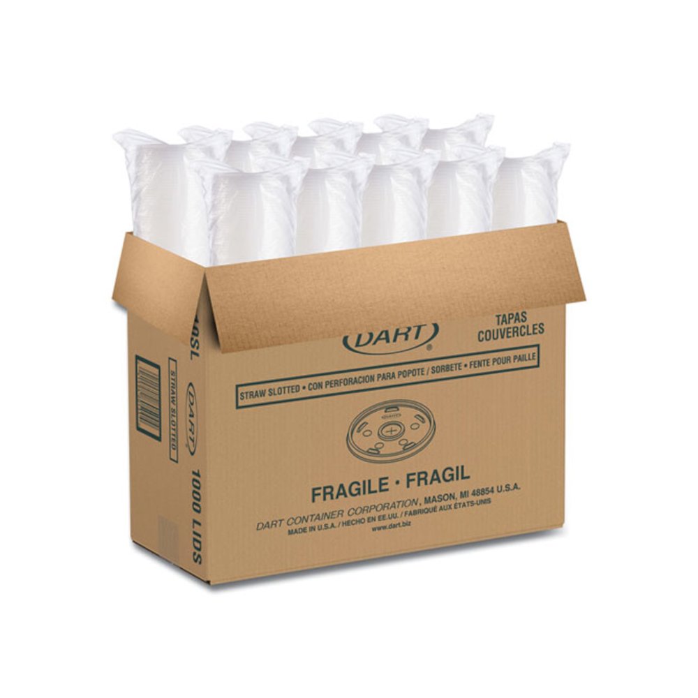 Plastic Cold Cup Lids, Fits 10 oz Cold Cups, Translucent, 100/Pack, 10 Packs/Carton. Picture 5
