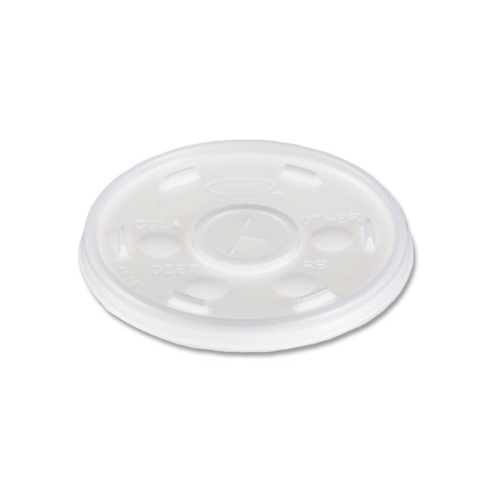 Plastic Cold Cup Lids, Fits 10 oz Cold Cups, Translucent, 100/Pack, 10 Packs/Carton. Picture 1