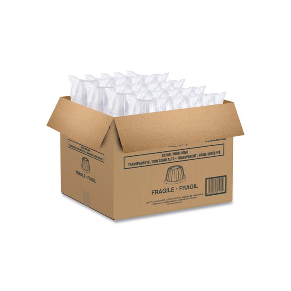 Dome-Top Sundae/Cold Cup Lids, Fits 6 oz/8 oz/12 oz Cold Cups, Plastic, Clear, 50/Pack, 20 Packs/Carton. Picture 6