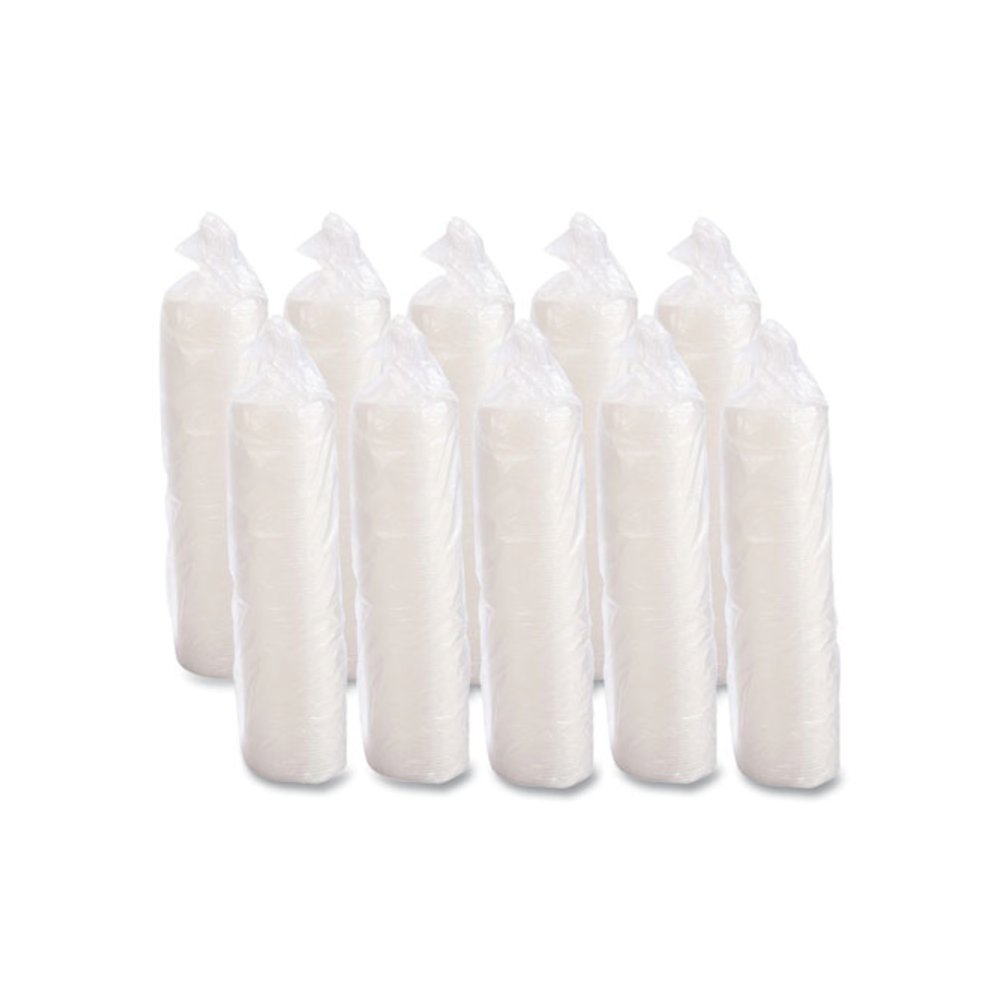 Plastic Lids for Foam Cups/Bowls/Containers, Flat with Straw Slot, Fits 6 oz to 14 oz, Translucent, 100/Pack, 10 Packs/Carton. Picture 7