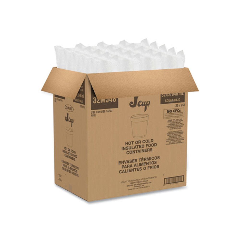 Foam Containers, 32 oz, White, 25/Bag, 20 Bags/Carton. Picture 6