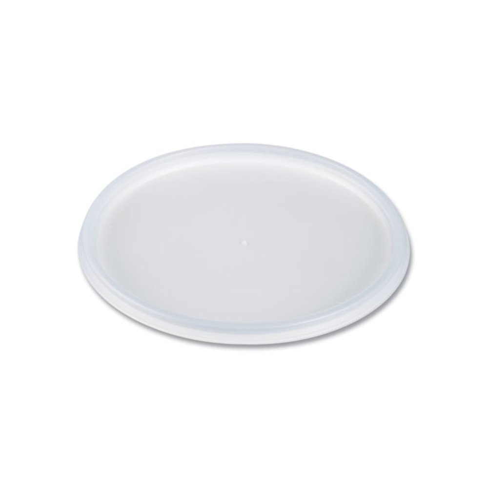 Plastic Lids for Foam Containers, Flat, Vented, Fits 24 oz to 32 oz, Translucent, 100/Pack, 5 Packs/Carton. Picture 1