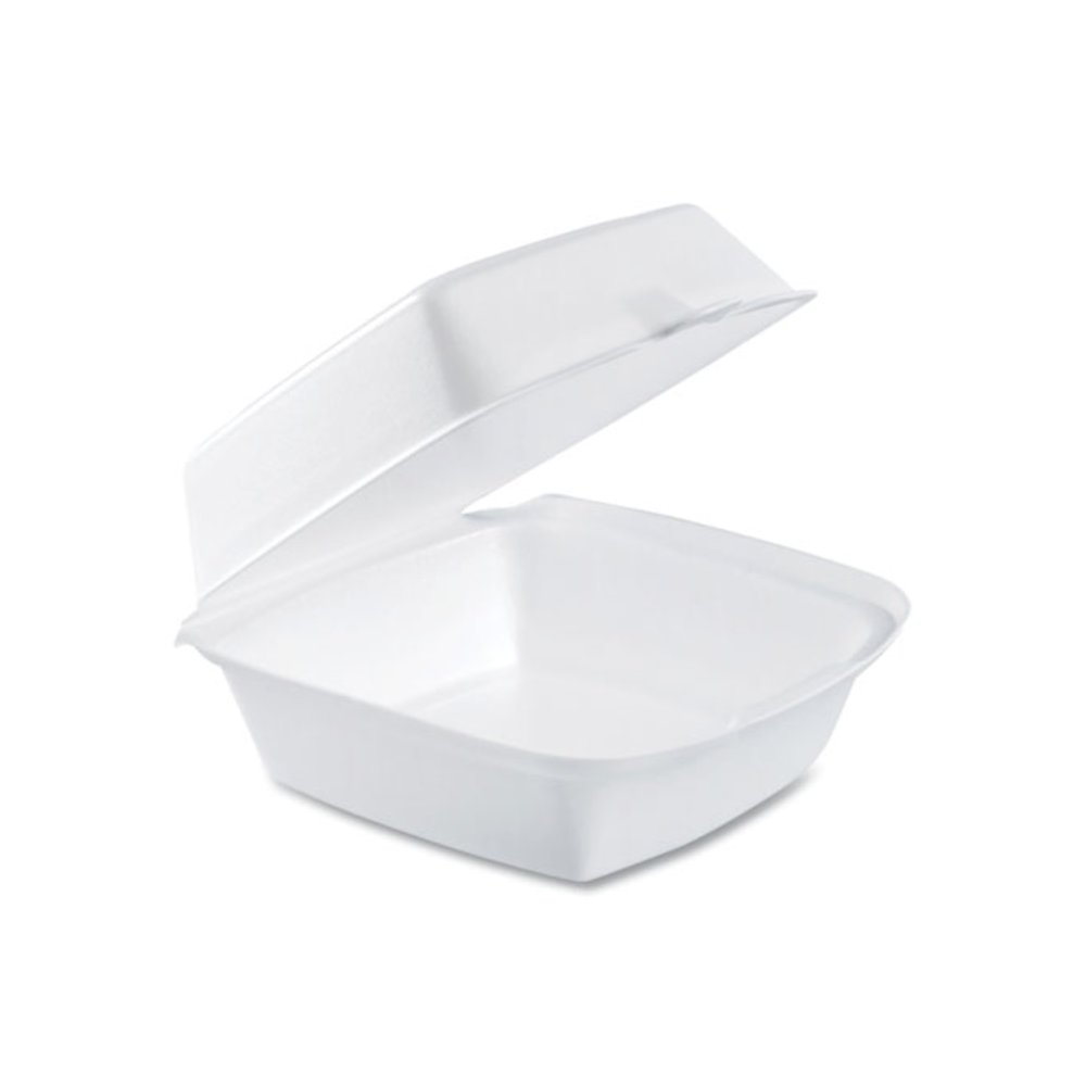 Foam Hinged Lid Containers, 6 x 5.78 x 3, White, 500/Carton. Picture 1