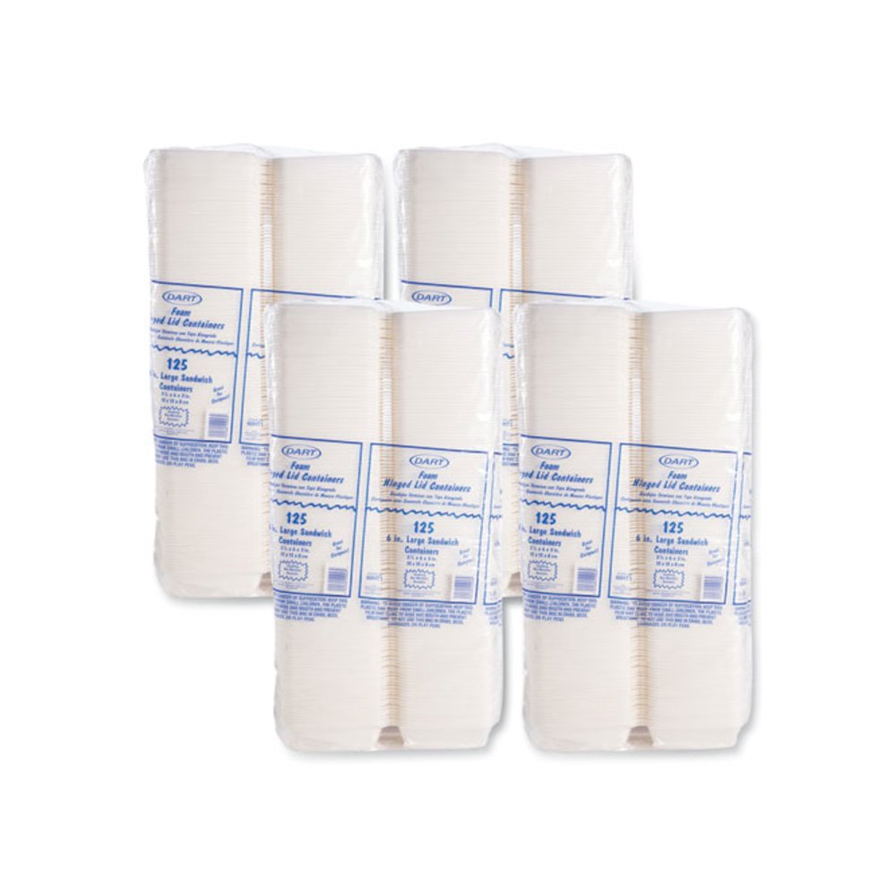 Foam Hinged Lid Containers, 6 x 5.78 x 3, White, 500/Carton. Picture 6
