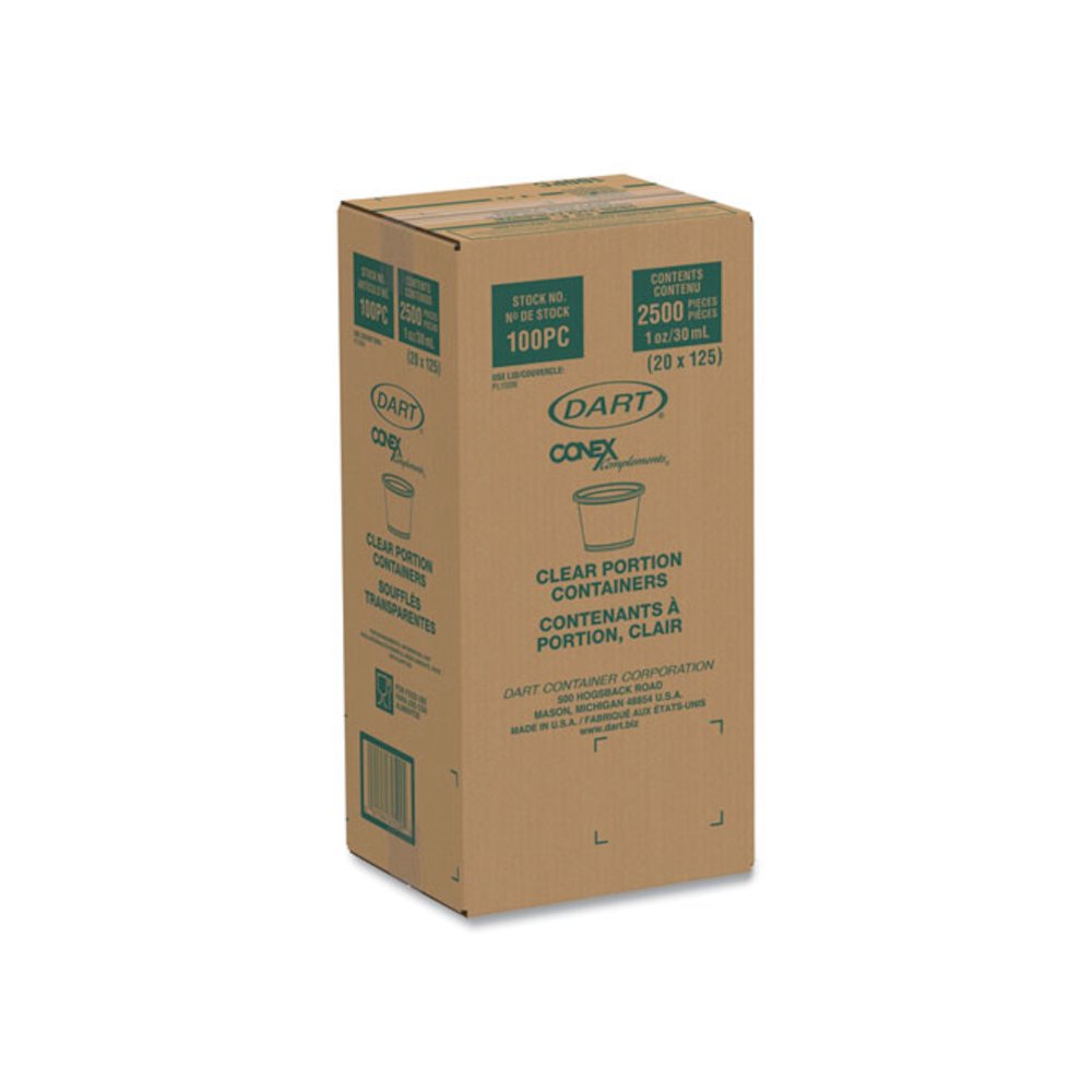 Conex Complements Portion/Medicine Cups, 1 oz, Plastic, Clear, 125/Bag, 20 Bags/Carton. Picture 2
