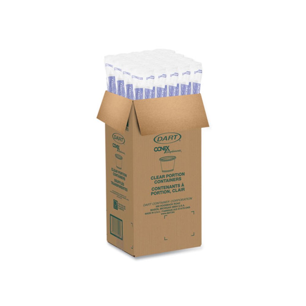 Conex Complements Portion/Medicine Cups, 1 oz, Plastic, Clear, 125/Bag, 20 Bags/Carton. Picture 6