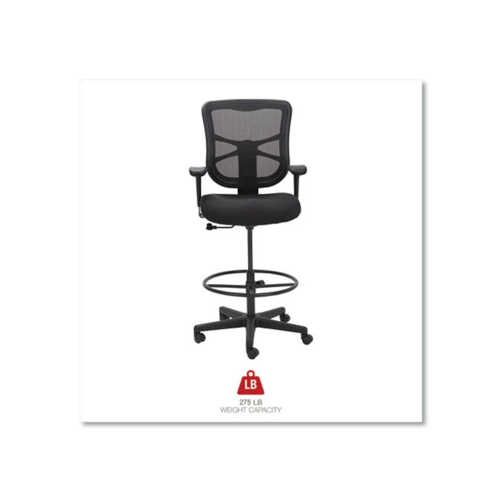 Alera Elusion Series Mesh Stool, Supports Up to 275 lb, 22.6" to 31.6" Seat Height, Black. Picture 7