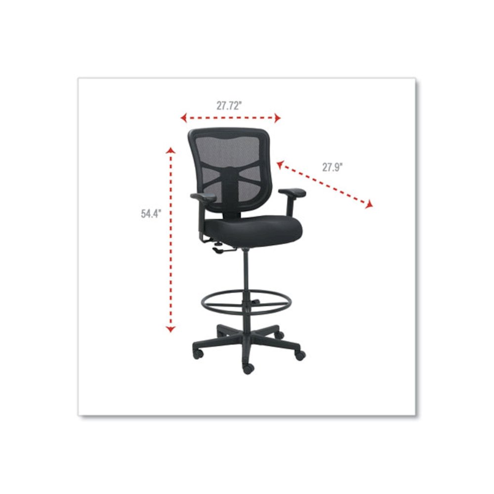Alera Elusion Series Mesh Stool, Supports Up to 275 lb, 22.6" to 31.6" Seat Height, Black. Picture 8