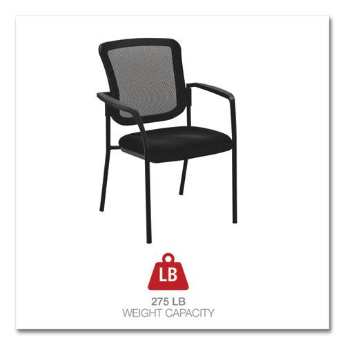 Alera Elusion Series Mesh Back Stacking Guest Chair, 26" x 25.6" x 36.2", Black Seat, Black Back, Black Base. Picture 10