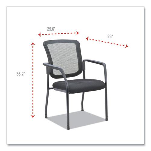 Alera Elusion Series Mesh Back Stacking Guest Chair, 26" x 25.6" x 36.2", Black Seat, Black Back, Black Base. Picture 11