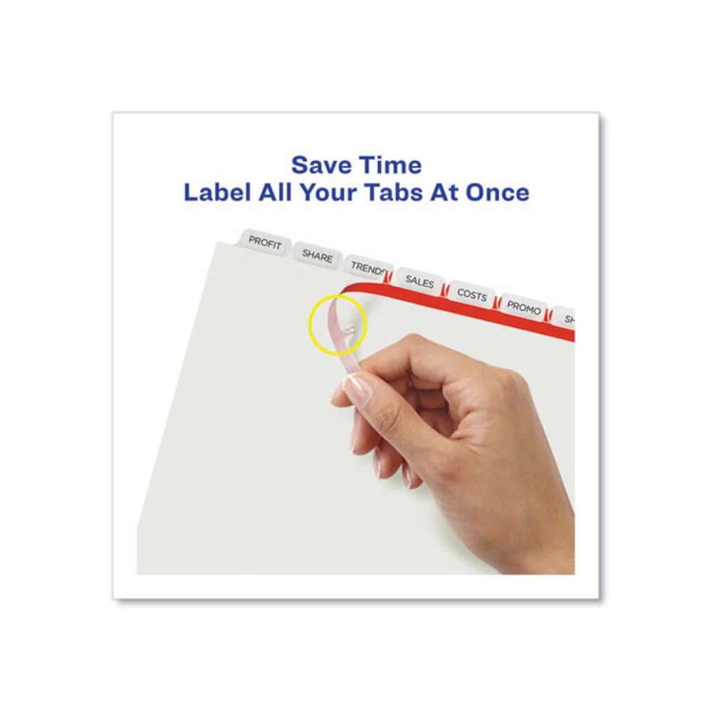 Print and Apply Index Maker Clear Label Dividers, Extra Wide Tab, 8-Tab, 11.25 x 9.25, White, 1 Set. Picture 5