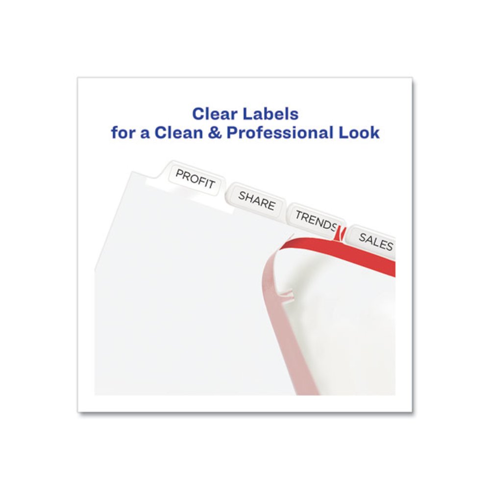 Print and Apply Index Maker Clear Label Dividers, Extra Wide Tab, 8-Tab, 11.25 x 9.25, White, 1 Set. Picture 6
