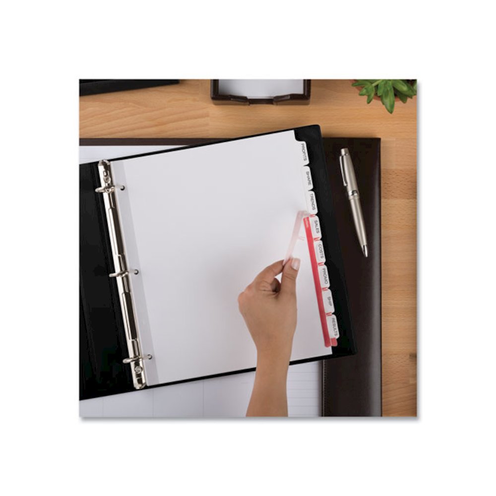 Print and Apply Index Maker Clear Label Dividers, Extra Wide Tab, 8-Tab, 11.25 x 9.25, White, 1 Set. Picture 7