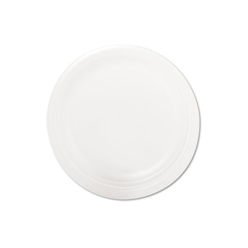 Quiet Classic Laminated Foam Dinnerware Plate, 9" dia, White, 125/Pack. Picture 1