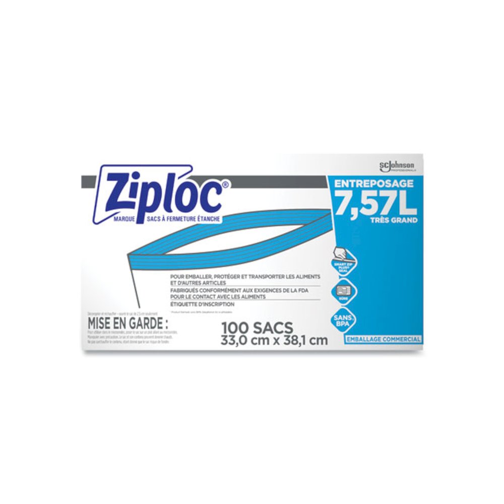 Zipper Freezer Bags, 2 gal, 13" x 15.5", Clear, 100/Carton. Picture 5