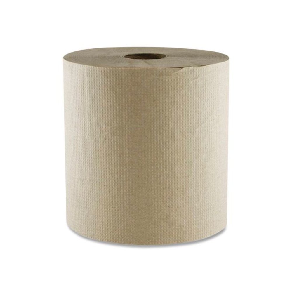 Hard Wound Towel, 1 Ply, 8" x 700 ft, Kraft, 6/Carton. Picture 4