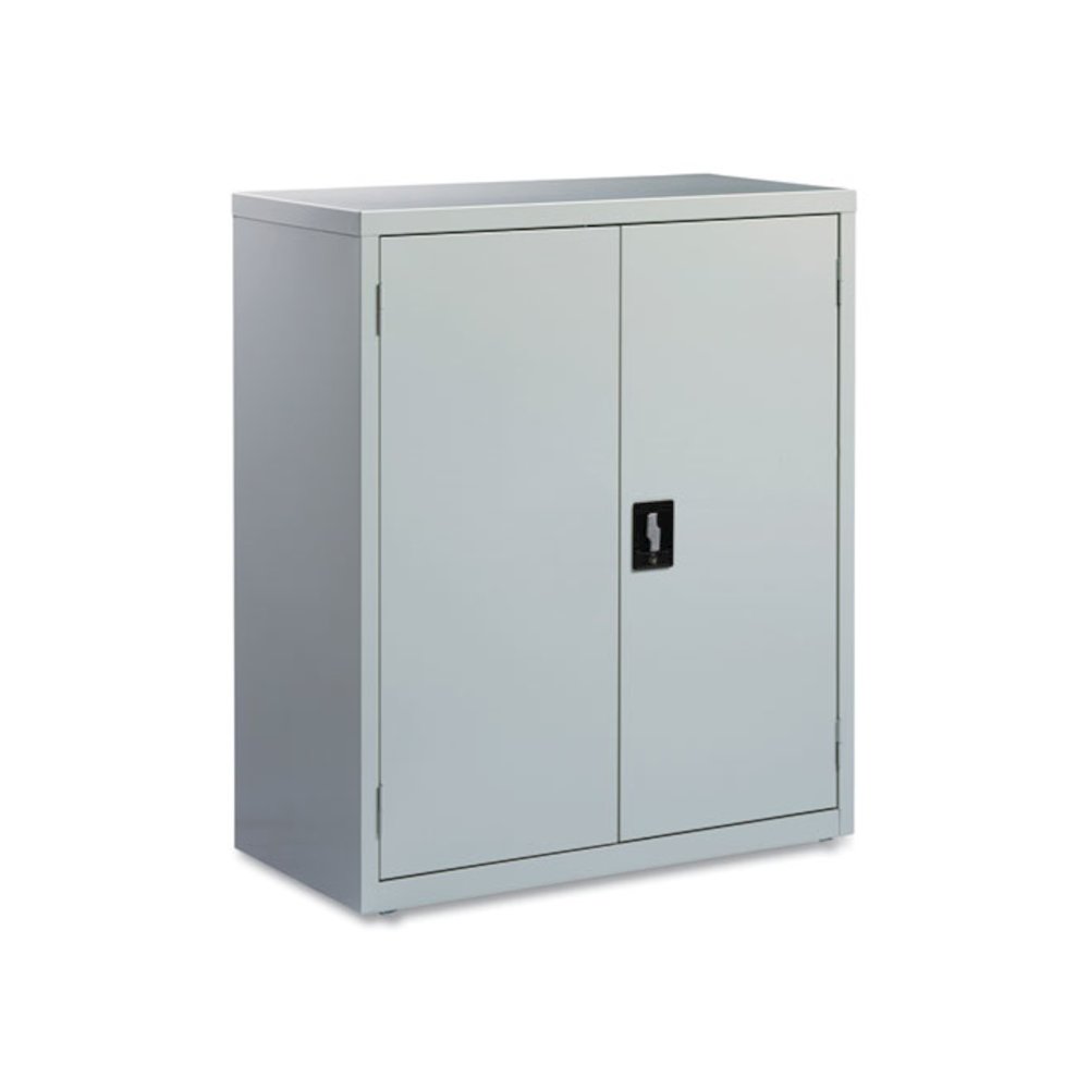 Economy Assembled Storage Cabinets, 3 Shelves, 36" x 18" x 42", Light Gray. Picture 2