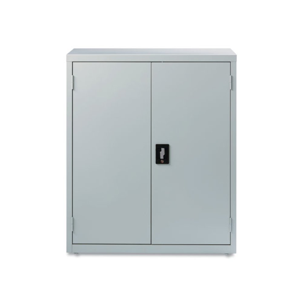Economy Assembled Storage Cabinets, 3 Shelves, 36" x 18" x 42", Light Gray. Picture 1